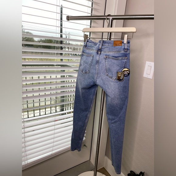 Patchwork Zara light color blue skinny jeans - Picture 2 of 3